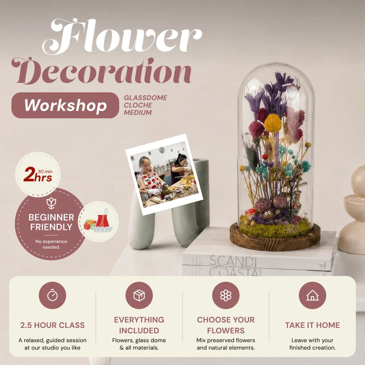 Flower decorating workshop participants